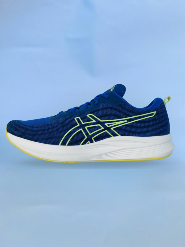 High-Performance ASICS Men's Running Shoe in Blue & Neon
